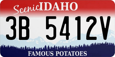 ID license plate 3B5412V