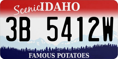 ID license plate 3B5412W