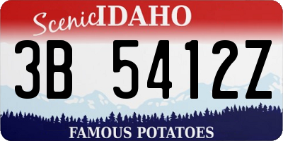 ID license plate 3B5412Z