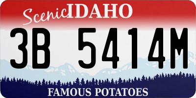 ID license plate 3B5414M