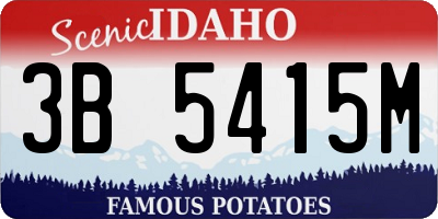 ID license plate 3B5415M