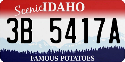 ID license plate 3B5417A