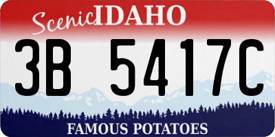 ID license plate 3B5417C