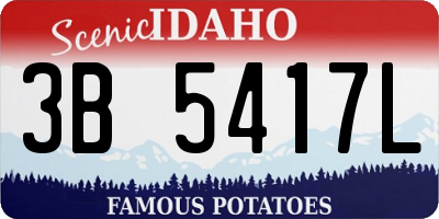 ID license plate 3B5417L