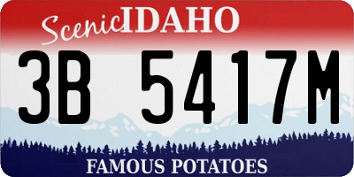 ID license plate 3B5417M
