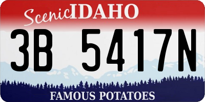 ID license plate 3B5417N