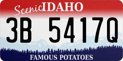 ID license plate 3B5417Q