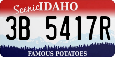 ID license plate 3B5417R