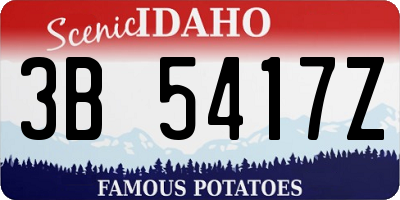 ID license plate 3B5417Z