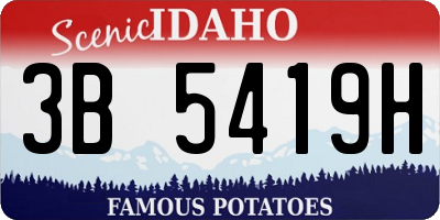 ID license plate 3B5419H