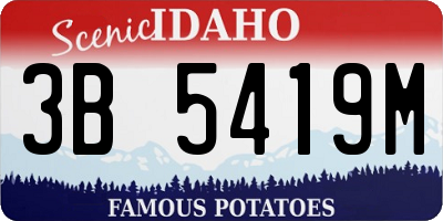 ID license plate 3B5419M