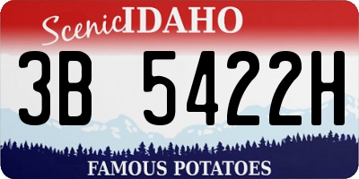 ID license plate 3B5422H