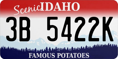ID license plate 3B5422K