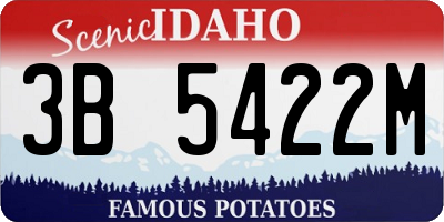 ID license plate 3B5422M