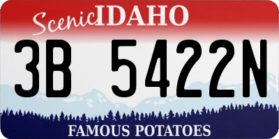 ID license plate 3B5422N