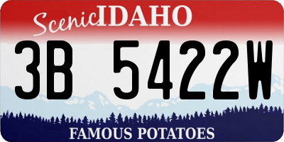 ID license plate 3B5422W