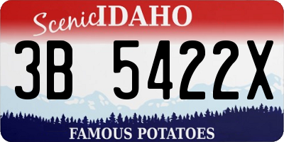 ID license plate 3B5422X