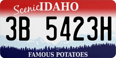 ID license plate 3B5423H