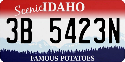 ID license plate 3B5423N