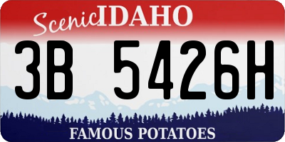 ID license plate 3B5426H