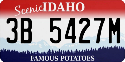 ID license plate 3B5427M