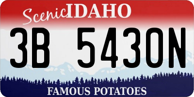 ID license plate 3B5430N