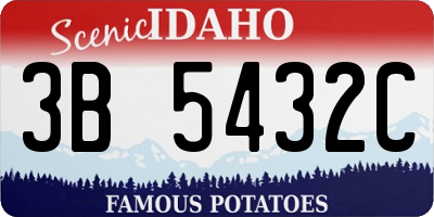 ID license plate 3B5432C