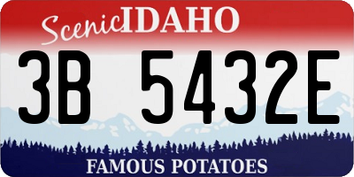 ID license plate 3B5432E