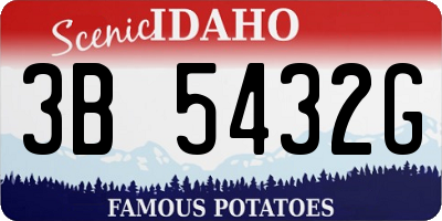ID license plate 3B5432G