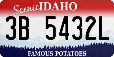 ID license plate 3B5432L