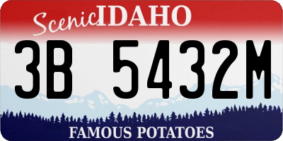 ID license plate 3B5432M