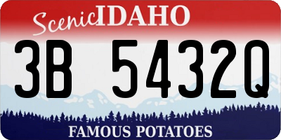 ID license plate 3B5432Q