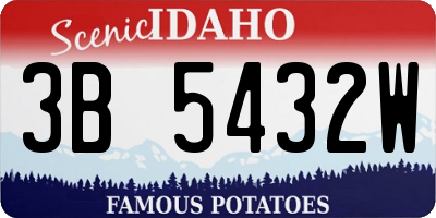 ID license plate 3B5432W