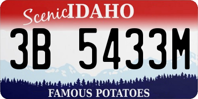 ID license plate 3B5433M