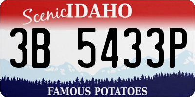 ID license plate 3B5433P