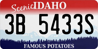 ID license plate 3B5433S