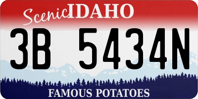 ID license plate 3B5434N