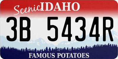 ID license plate 3B5434R