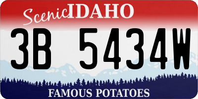 ID license plate 3B5434W