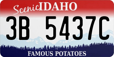 ID license plate 3B5437C