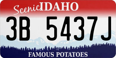 ID license plate 3B5437J