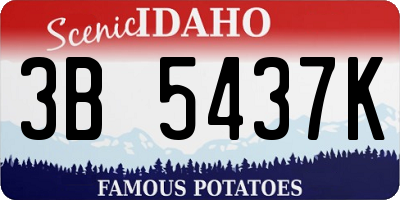 ID license plate 3B5437K