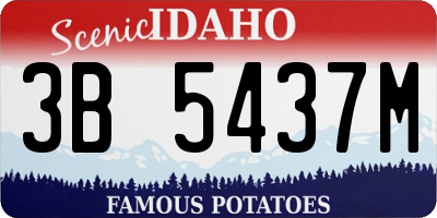 ID license plate 3B5437M