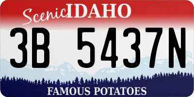 ID license plate 3B5437N