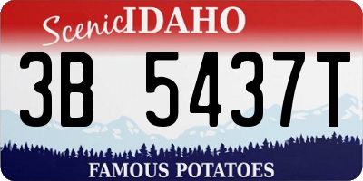 ID license plate 3B5437T
