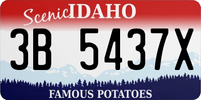ID license plate 3B5437X