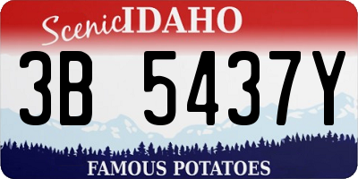 ID license plate 3B5437Y