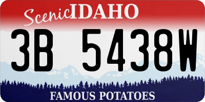 ID license plate 3B5438W