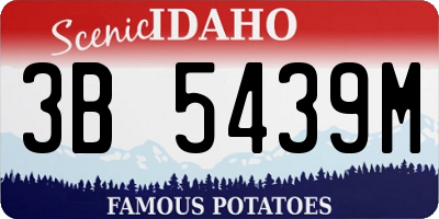 ID license plate 3B5439M