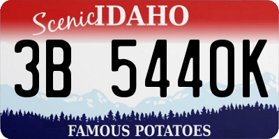 ID license plate 3B5440K
